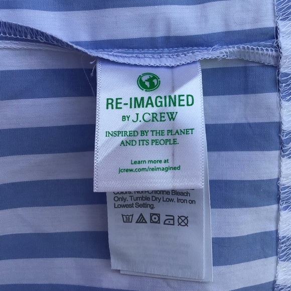 J Crew Cottage White Blue Seascape Stripe Belted Dress in Stripe Sz M NEW - Picture 12 of 12